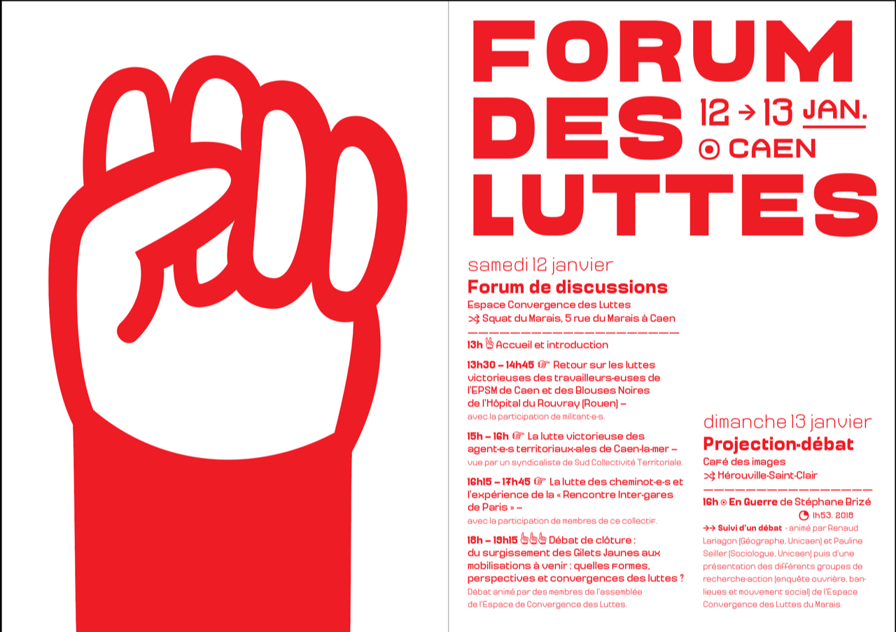 Forum Des Luttes Le Marais At 2019 01 12 130000 To 2019 01